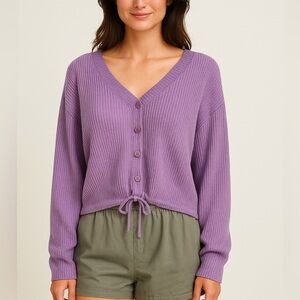 NWOT Splendid Bri Cropped Cardigan Lavender Purple size XS